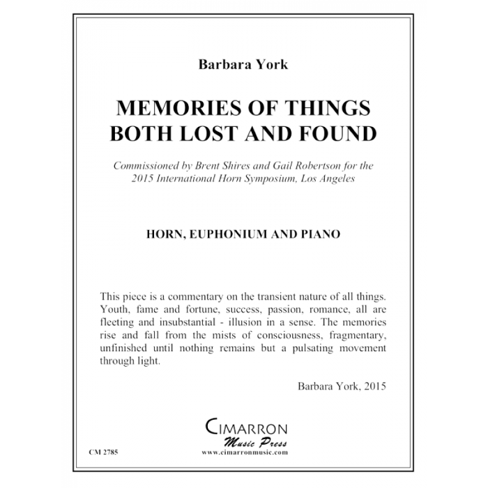 York, Barbara - Memories of Things Both Lost and Found