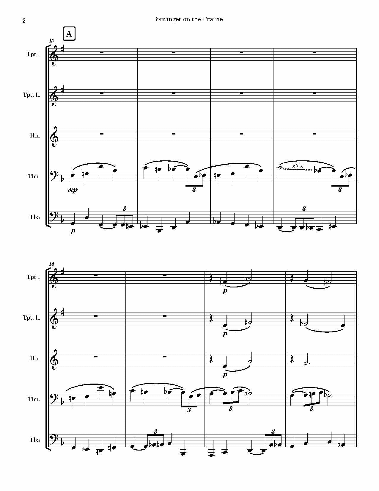 Gilliland - Strange on the Prairie for Brass Quintet