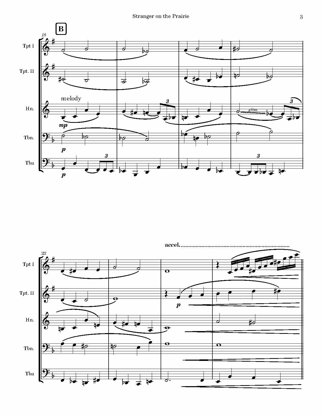 Gilliland - Strange on the Prairie for Brass Quintet