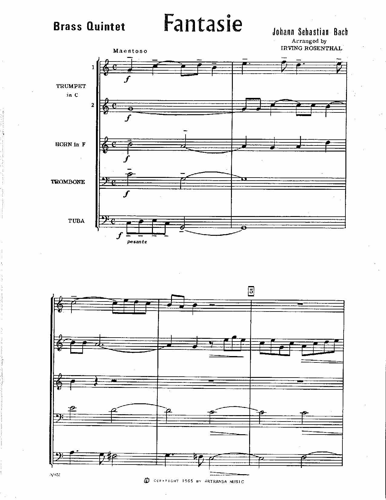 Bach arr. Rosenthal - Fantasie