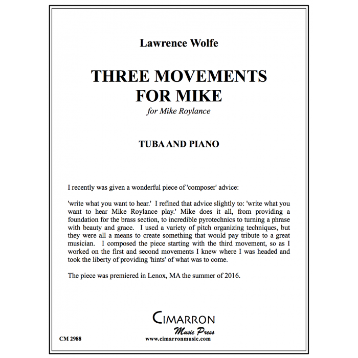 Wolfe, Lawrence - Three Movements for Mike