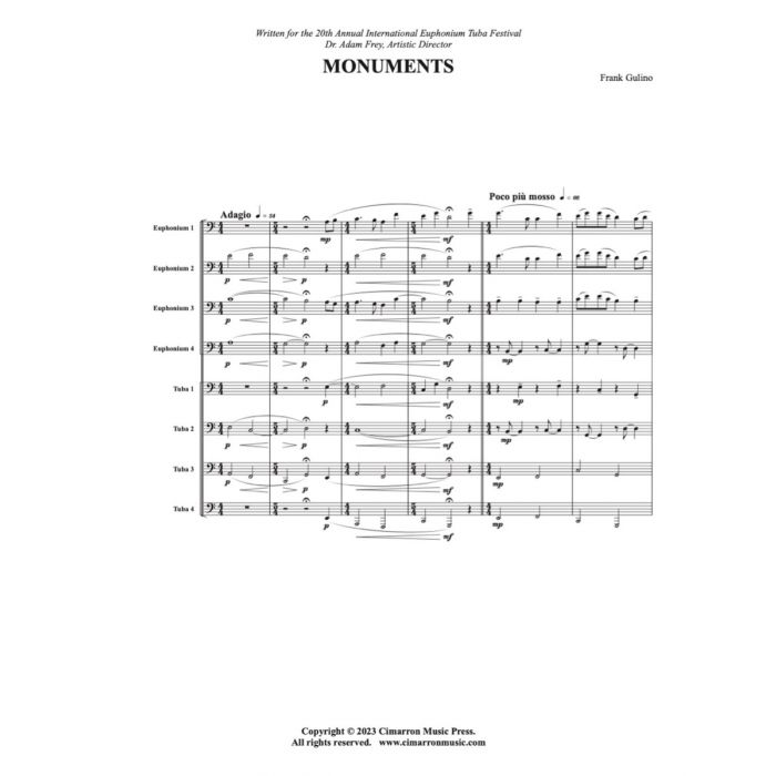 Gulino, Frank - Monuments for Tuba Euphonium Ensemble