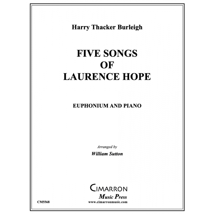 Burleigh, Harry Thacker, arr. Sutton - Five Songs of Lawrence Hope