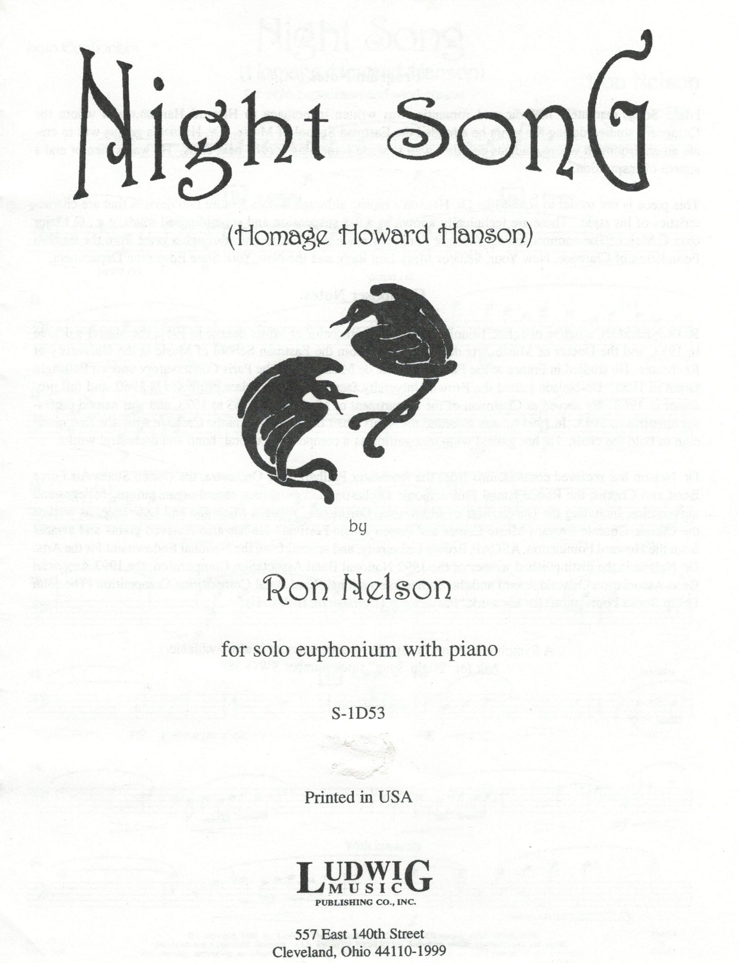 Nelson, Ron - Night Song