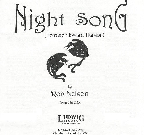 Nelson, Ron - Night Song - (WIND BAND)