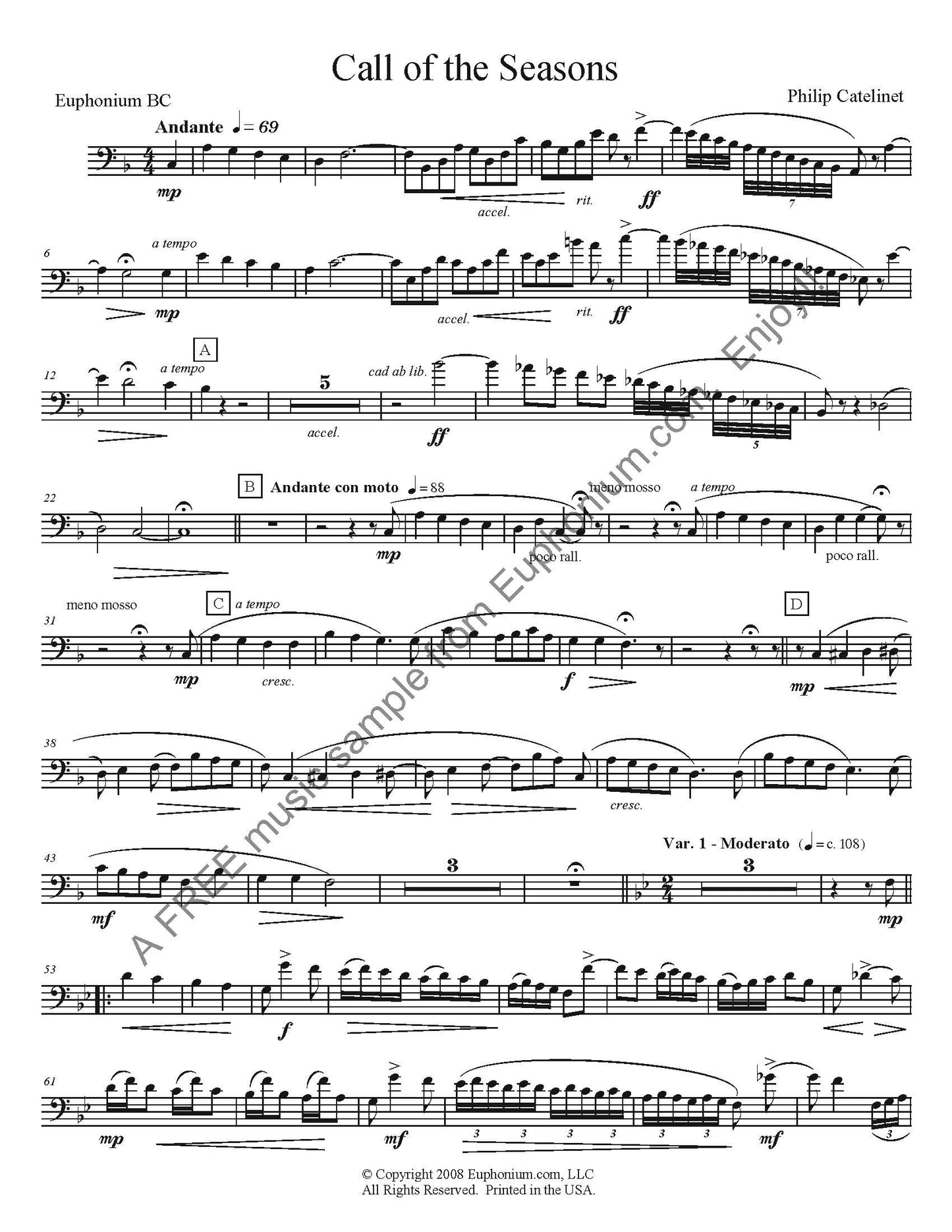 Catelinet, Philip - Call of the Seasons