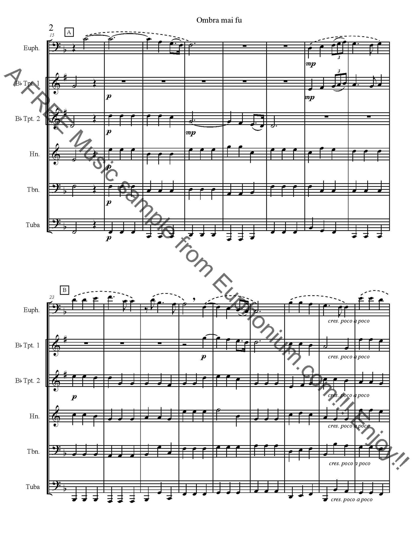 Handel - Xerxes for Solo and Quintet