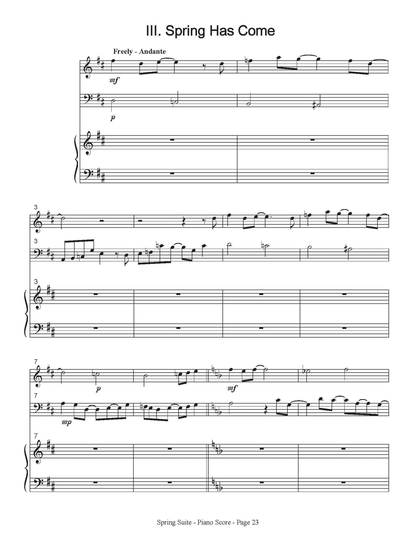 Isomura, Y. - The Spring Suite for Euphonium, Violin, and Piano - DOWNLOAD