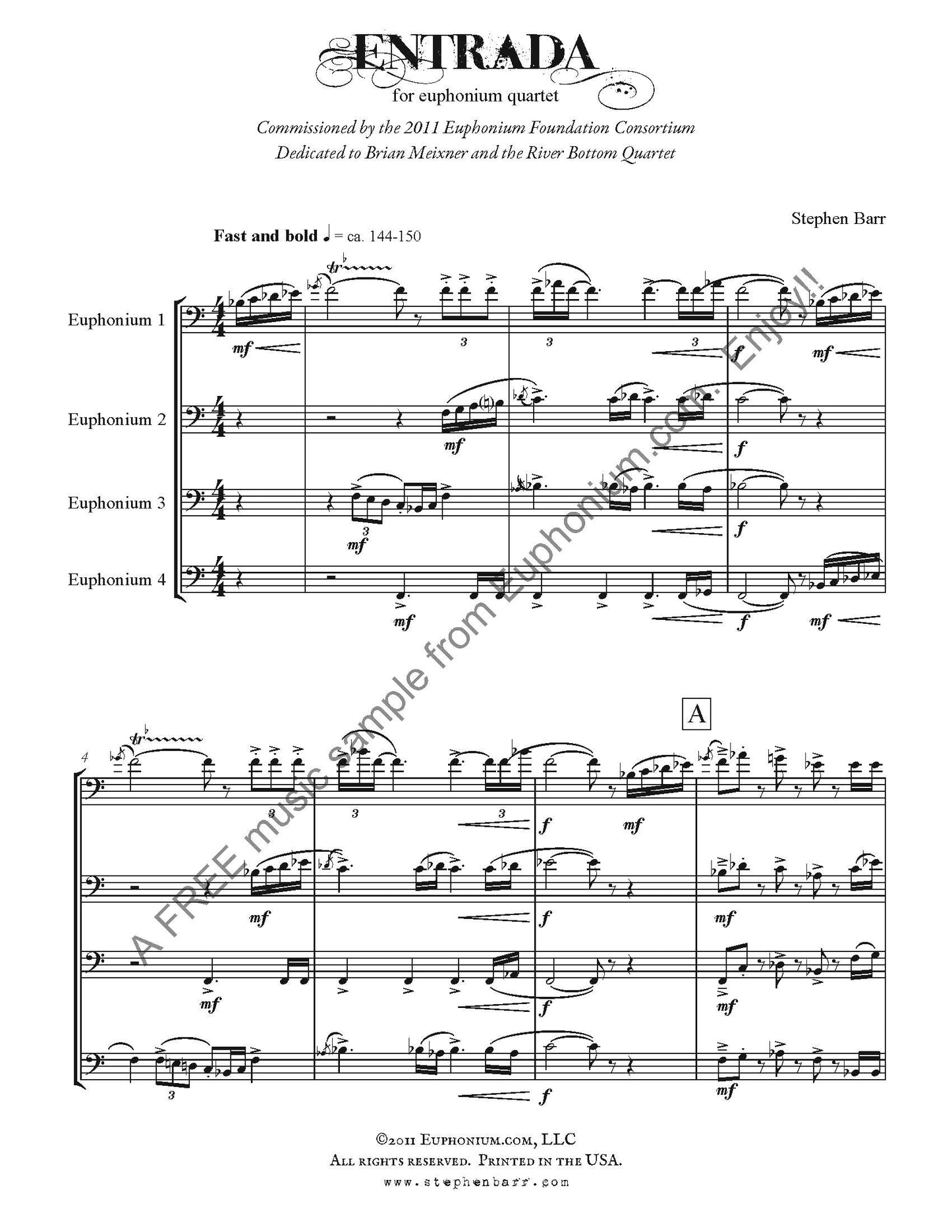 Barr, Stephen - Entrada for Euph Quartet