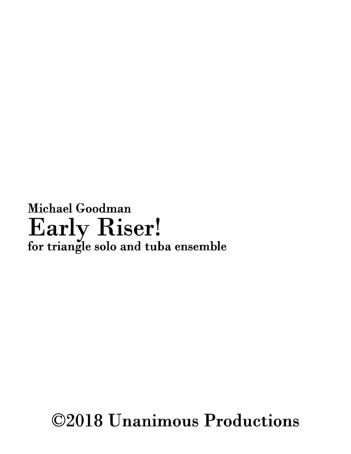 Goodman, Michael - Early Riser! - DOWNLOAD