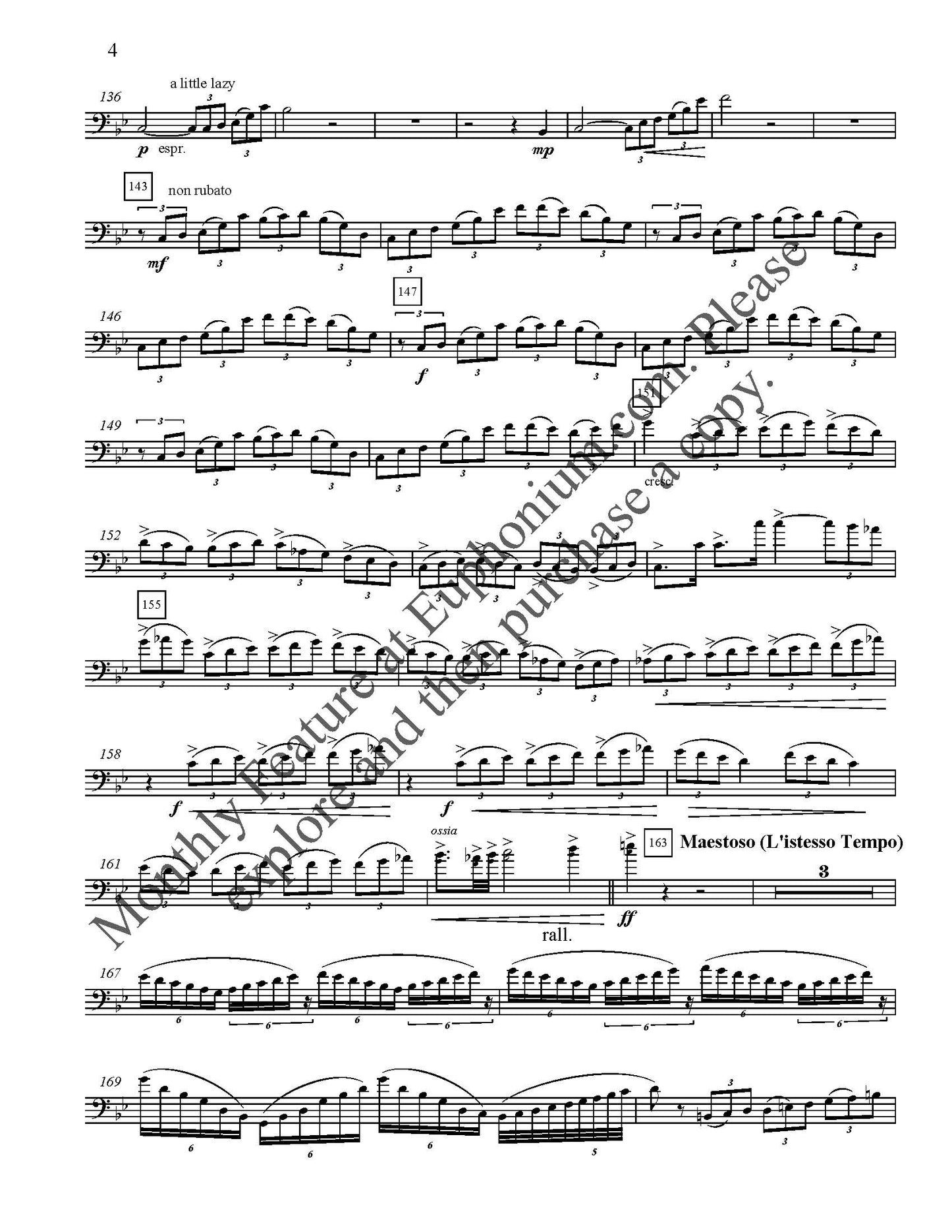 Feinstein, Allen - Concerto for Euphonium (Piano Reduction)