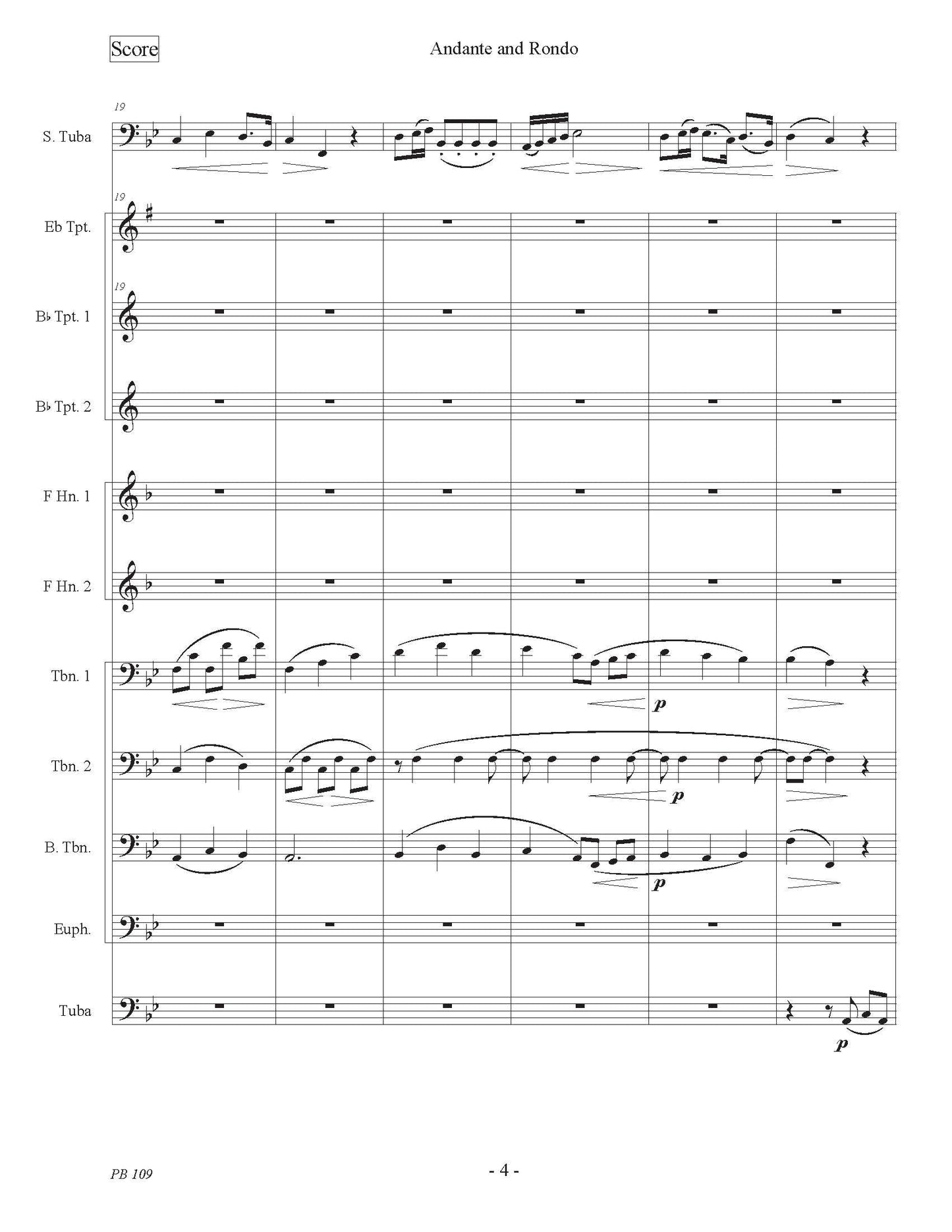 Capuzzi arr. Olt - Andante and Rondo for Solo Tuba and Brass Ensemble - DOWNLOAD