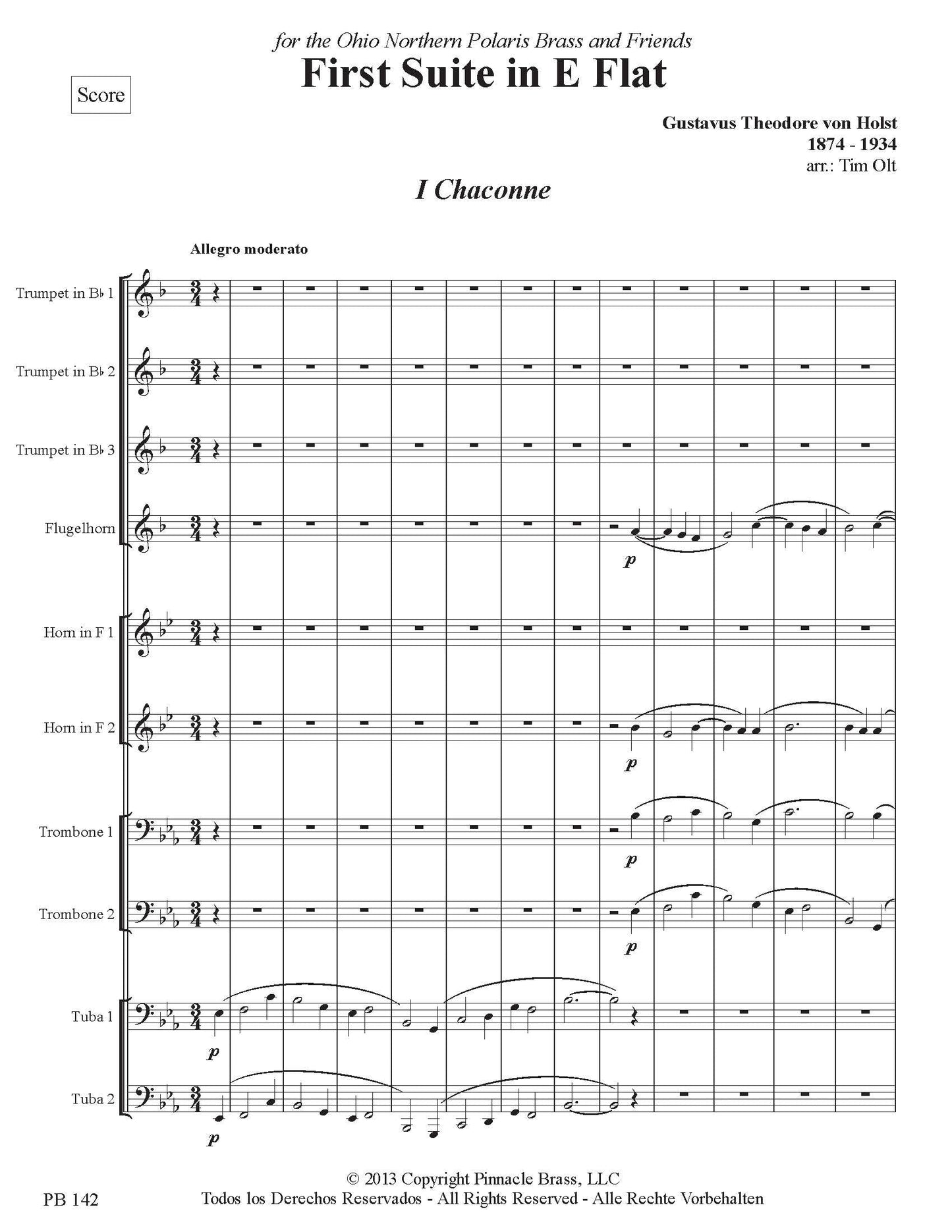Holst- First Suite in E flat for Brass Ensemble - DOWNLOAD