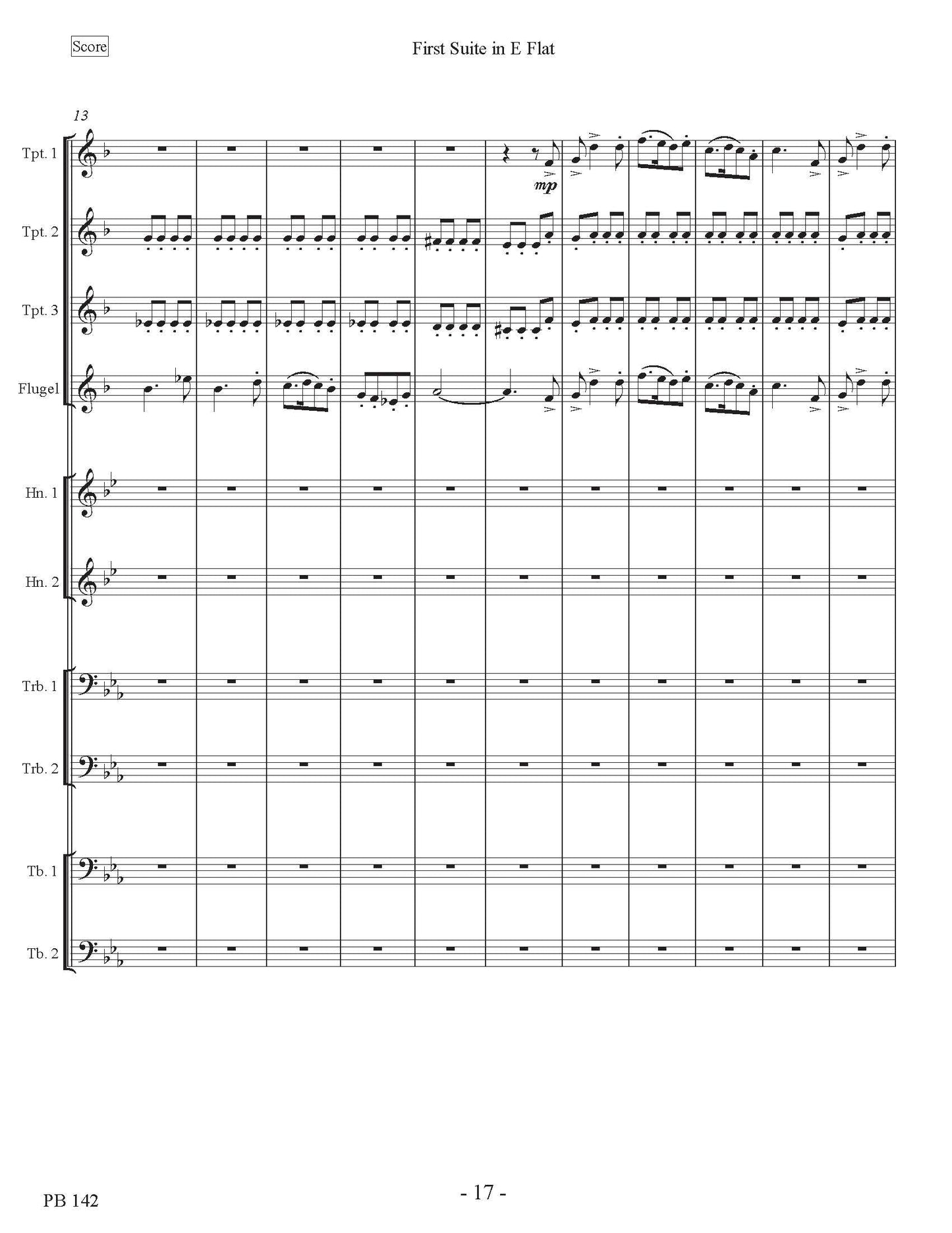 Holst- First Suite in E flat for Brass Ensemble - DOWNLOAD