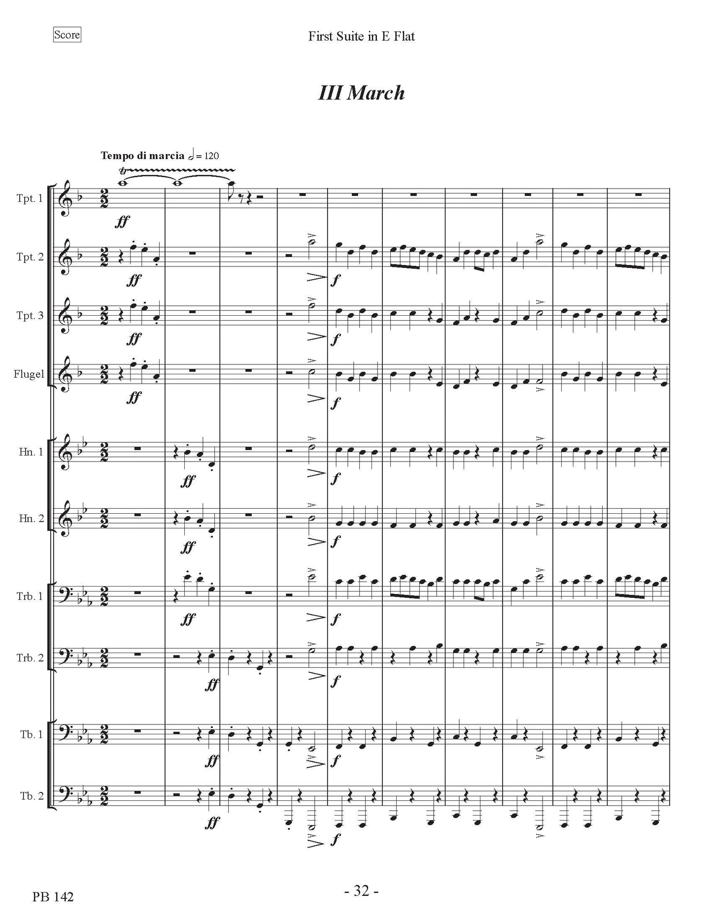 Holst - First Suite in E flat for Brass Ensemble