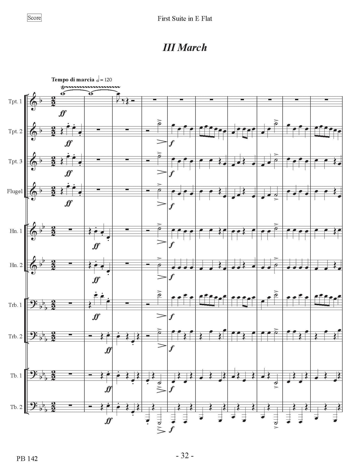 Holst- First Suite in E flat for Brass Ensemble - DOWNLOAD