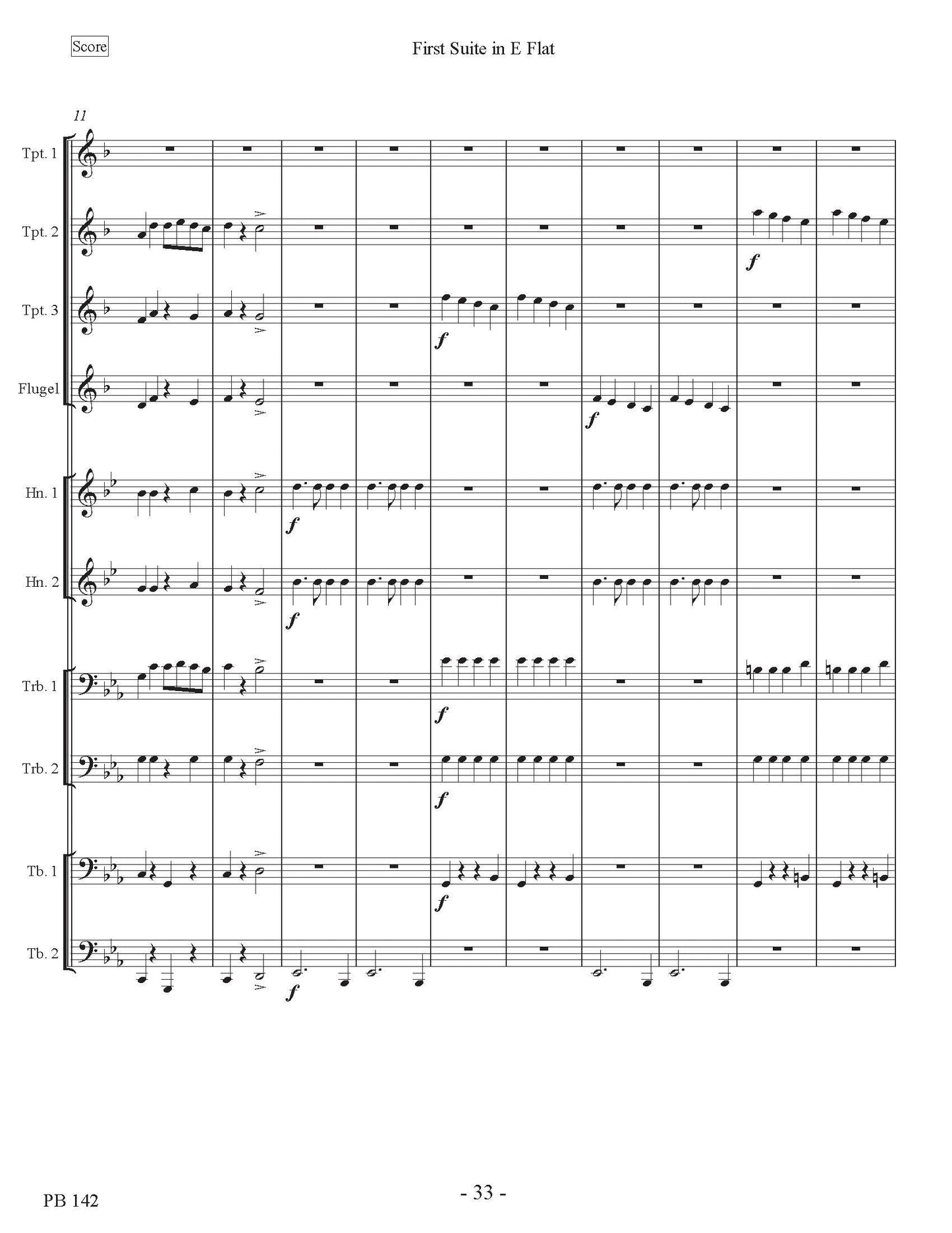 Holst- First Suite in E flat for Brass Ensemble - DOWNLOAD
