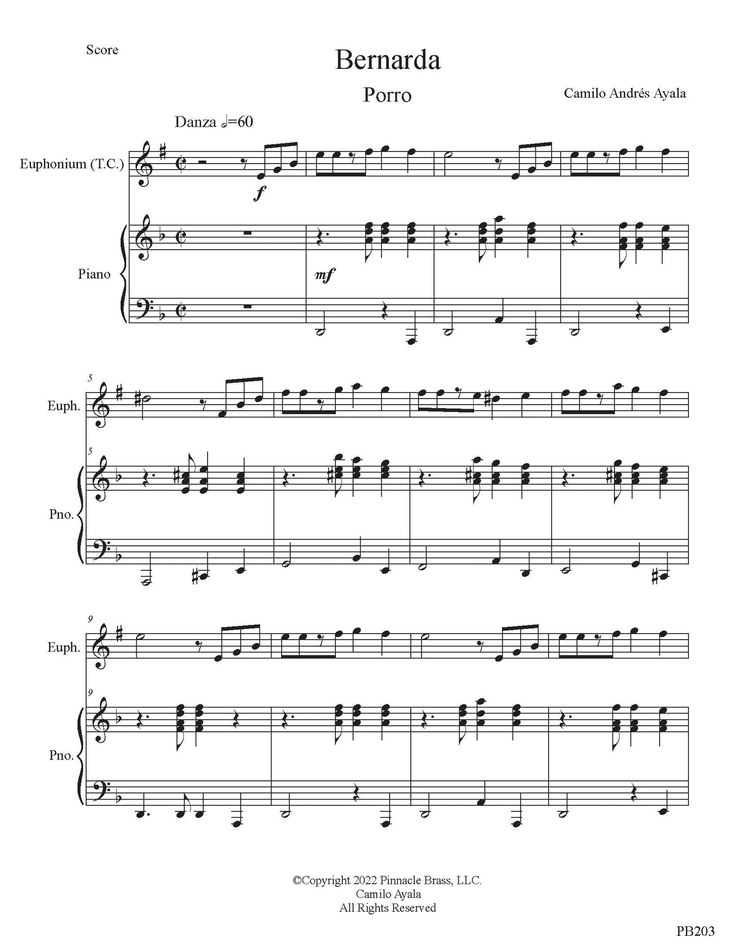 Ayala - Bernarda (Euphonium and Piano) - DOWNLOAD