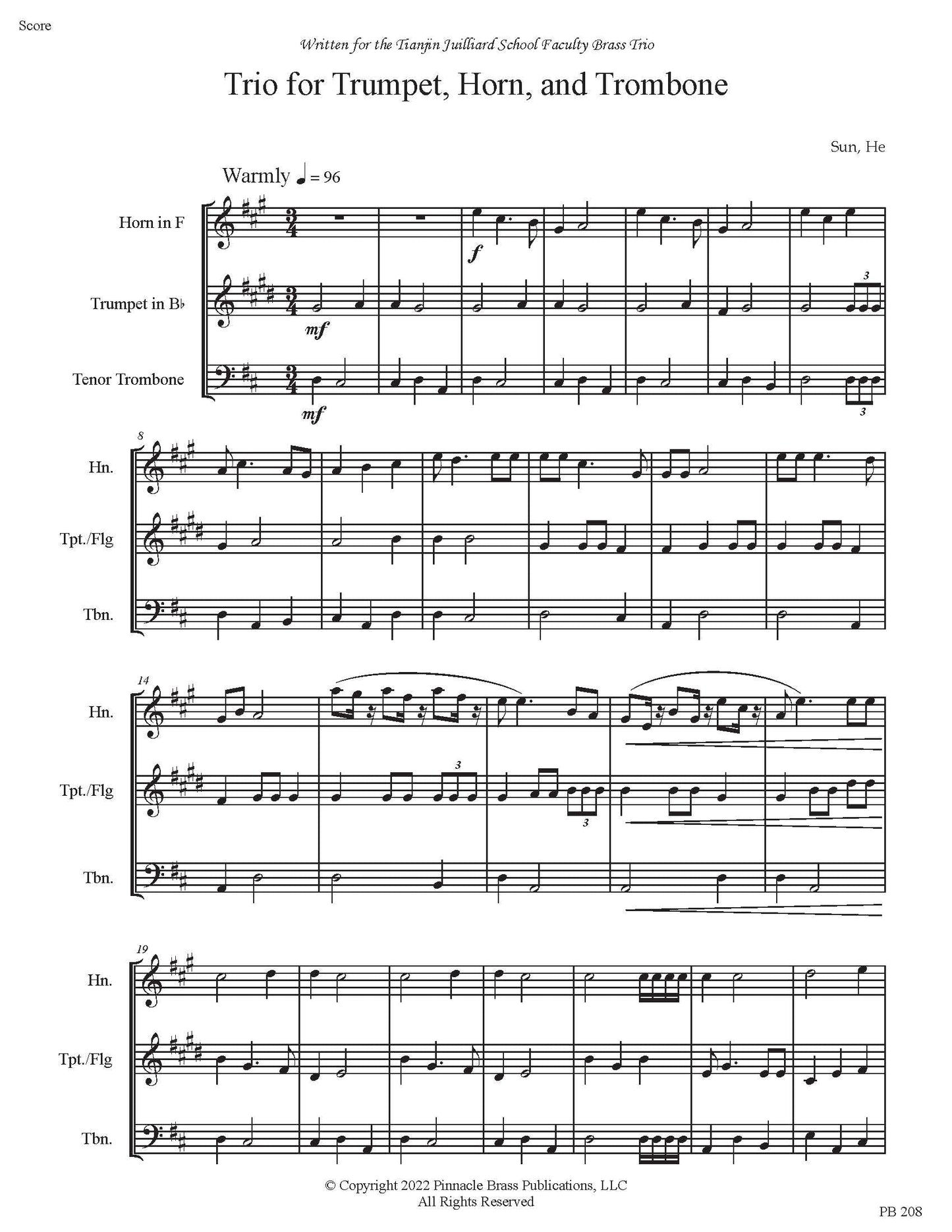 He - Trio for Trumpet, Horn, and Trombone - DOWNLOAD