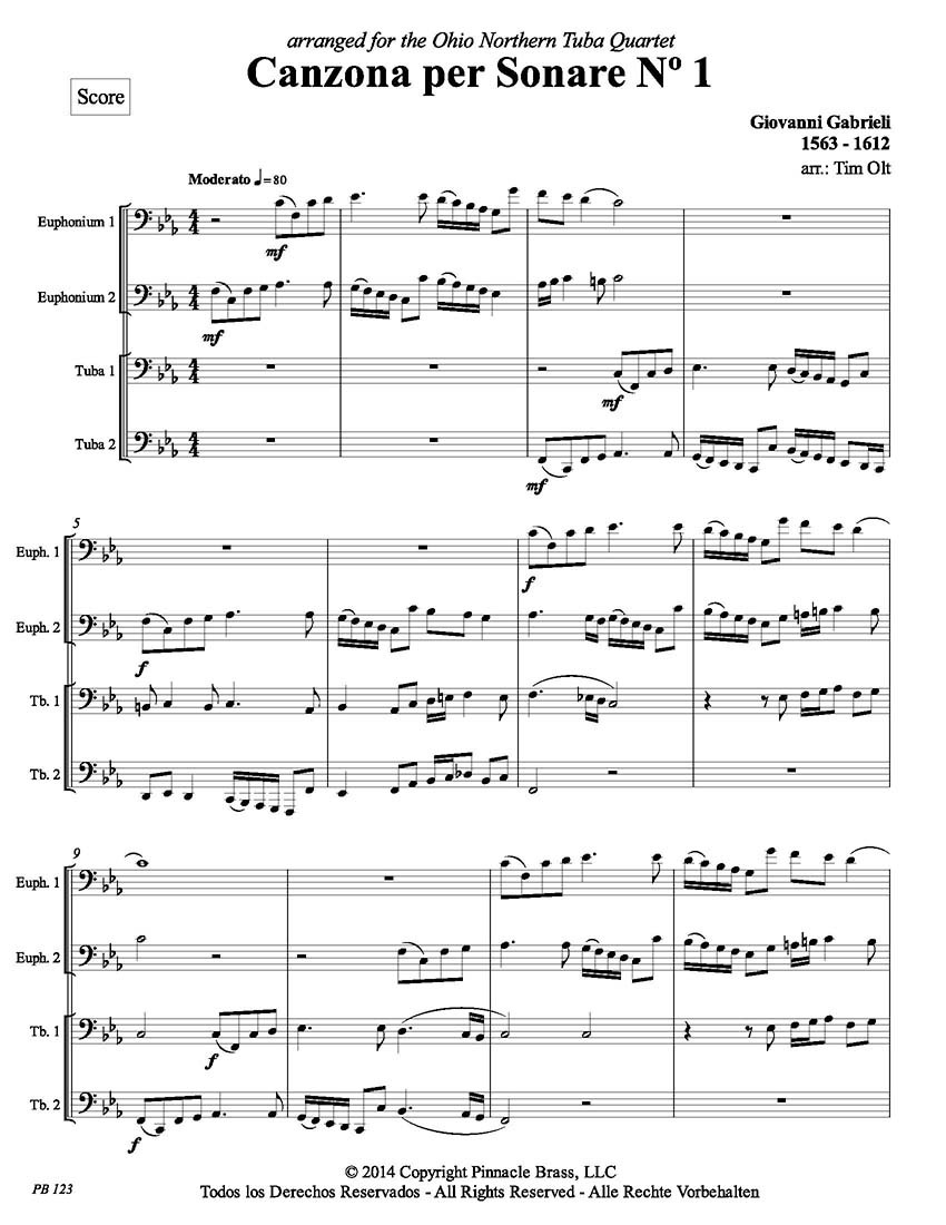Gabrieli - Canzona per Sonare No 1 - DOWNLOAD