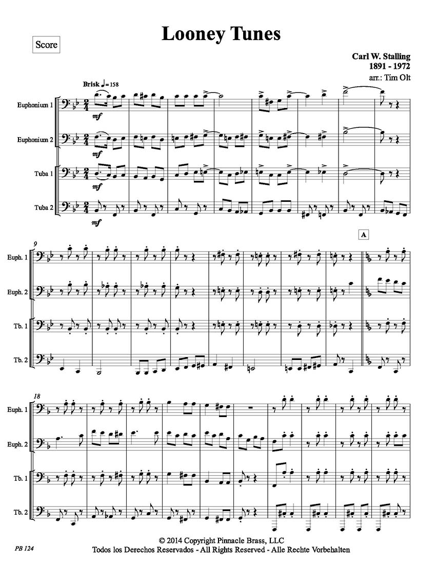 Stalling arr. Olt - Looney Tunes - DOWNLOAD