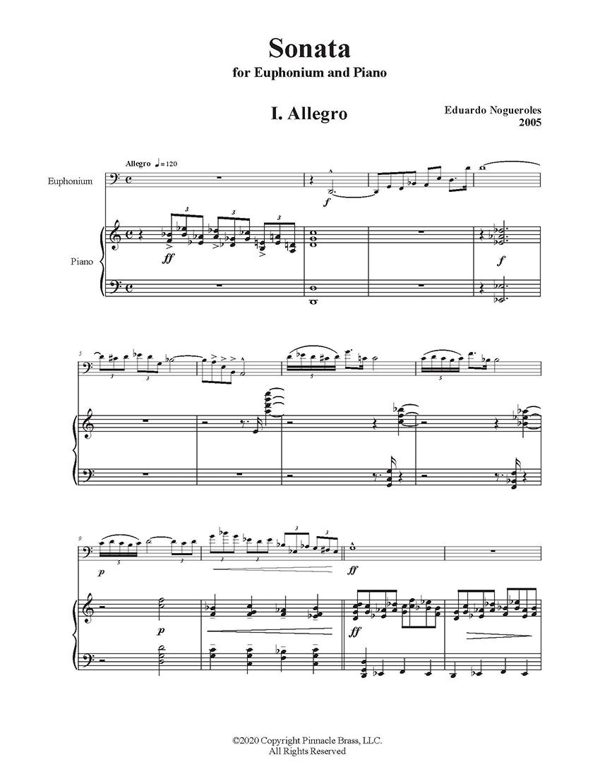 Nogueroles, Eduardo - Sonata for Euphonium and Piano - DOWNLOAD