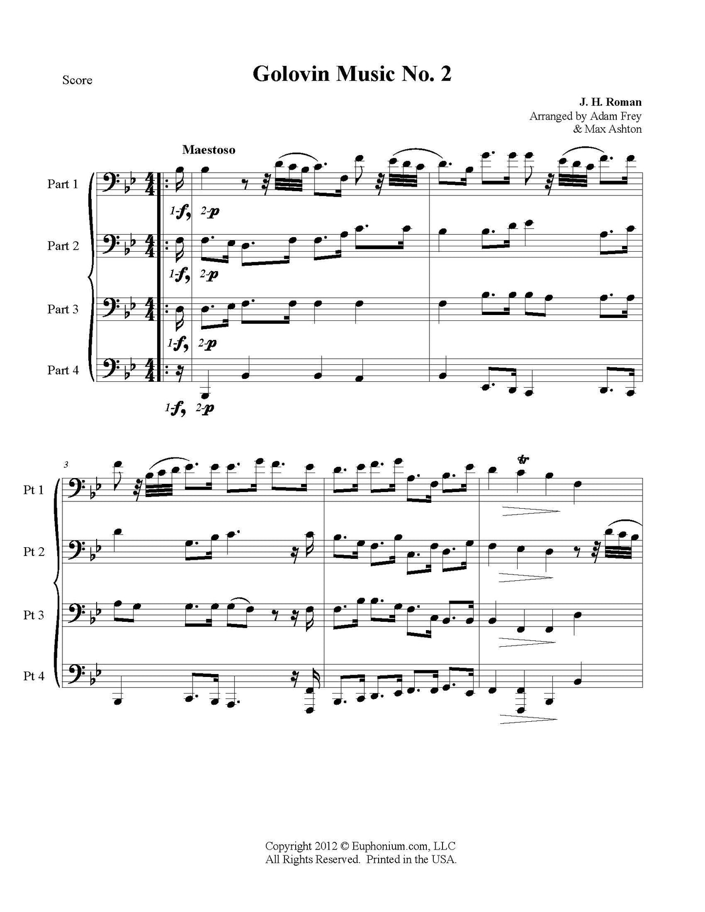 Roman arr. Frey/Ashton - Golovin Music No. 2 - DOWNLOAD