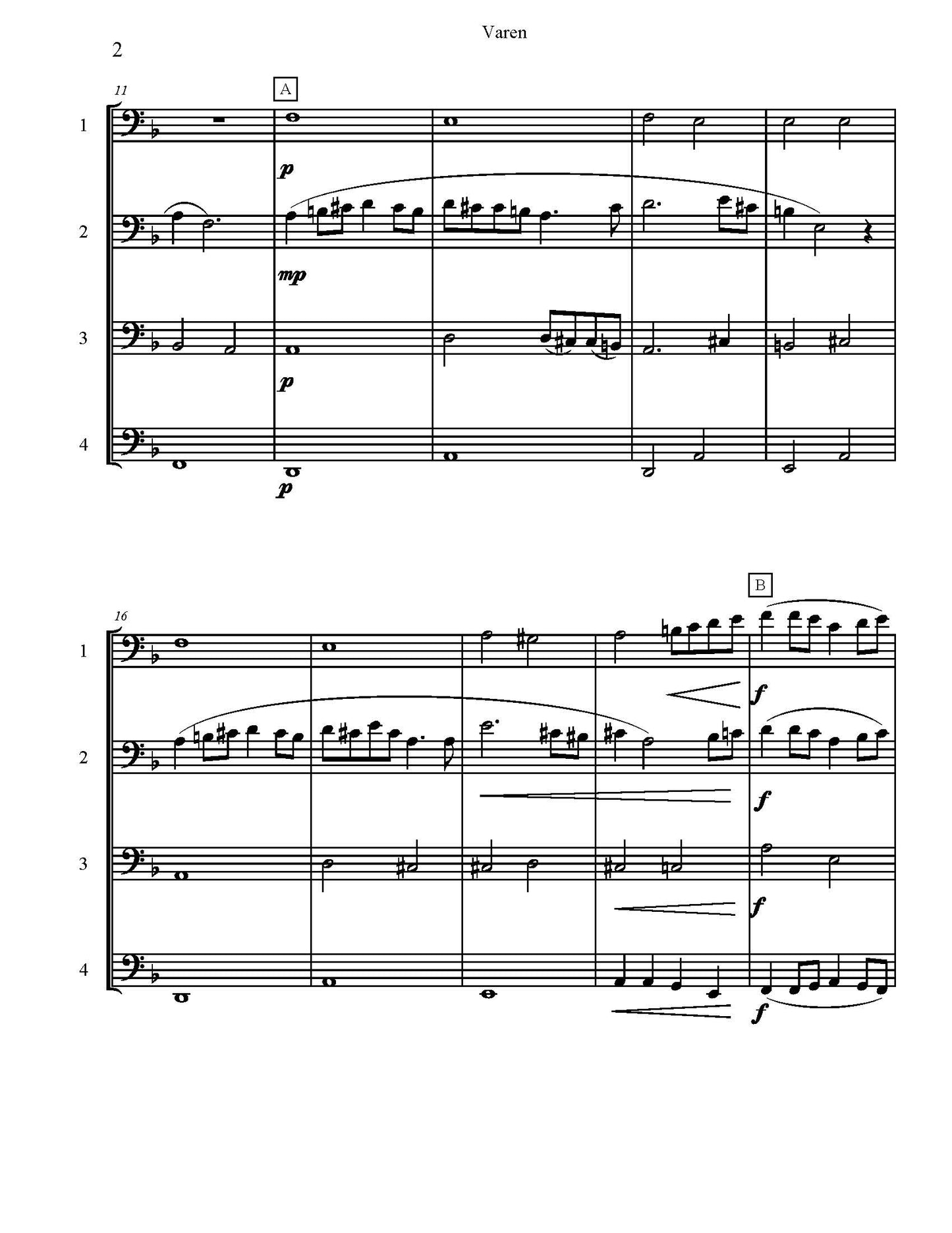 Grieg - Varen for Quartet