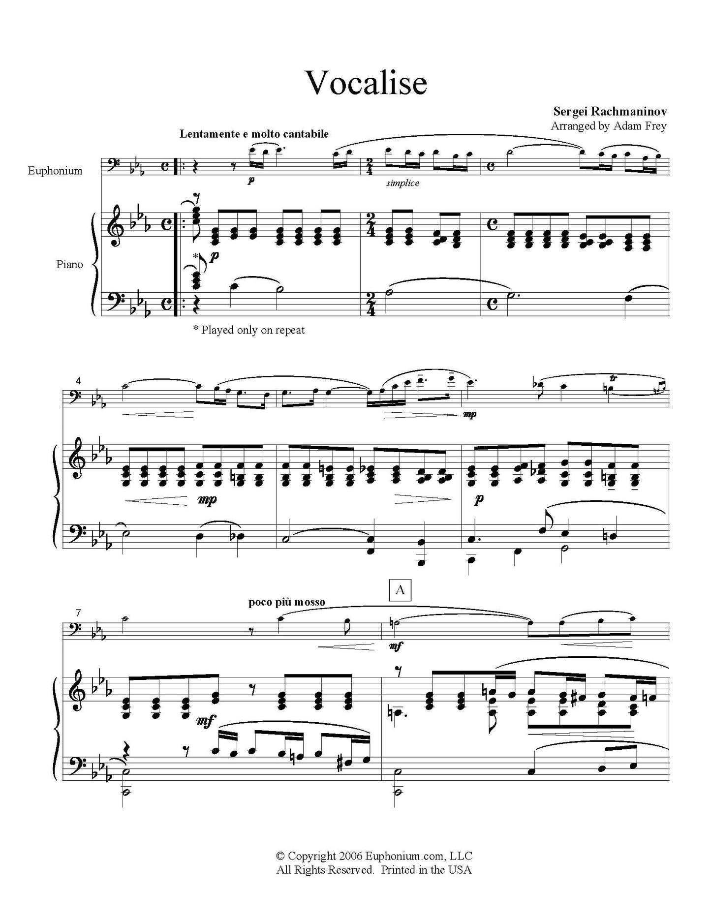Rachmaninov arr. Frey - Vocalise - DOWNLOAD