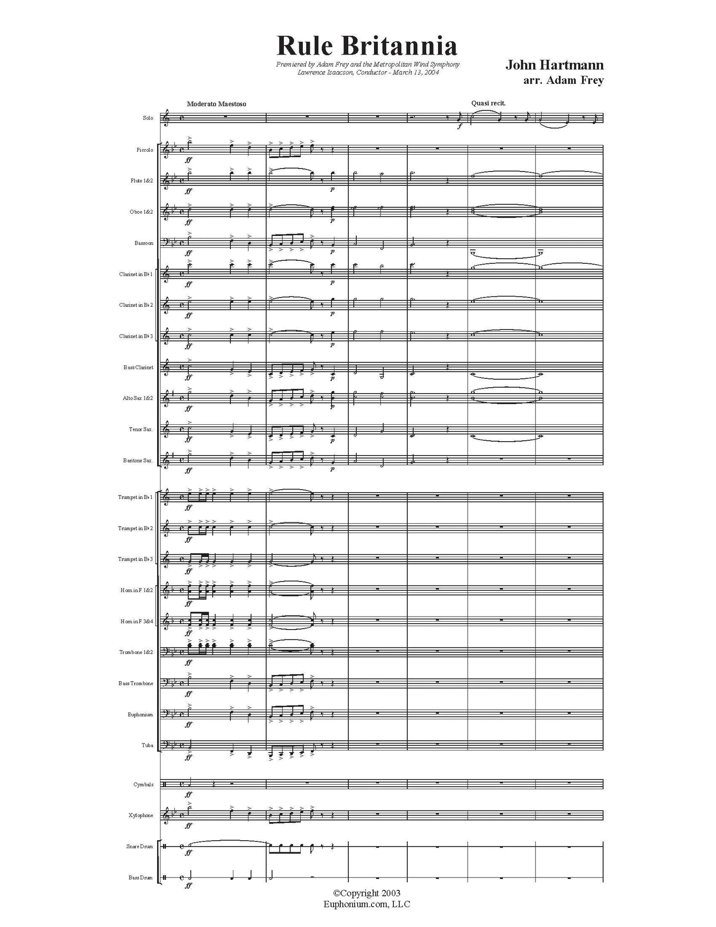 Hartmann arr. Frey - Rule Britannia (WIND BAND) - DOWNLOAD