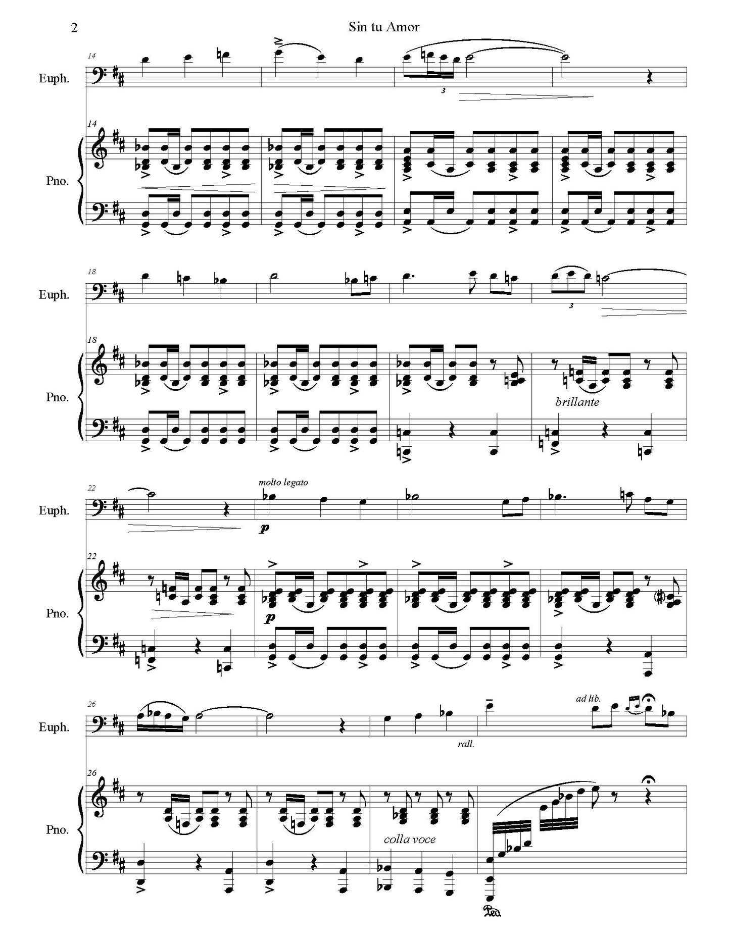 Sandoval arr. Frey - Sin tu Amor