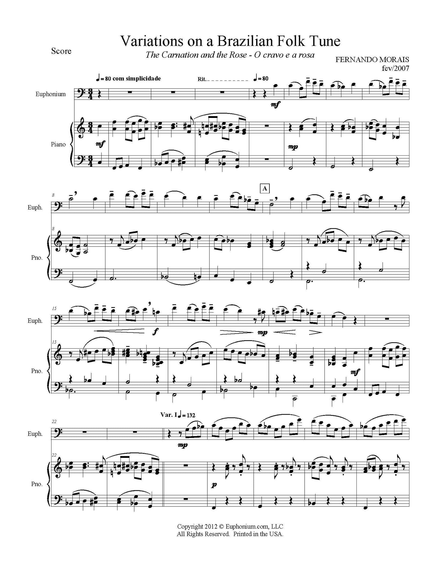 Morais - Variations on a Brazilian Folk Tune - DOWNLOAD