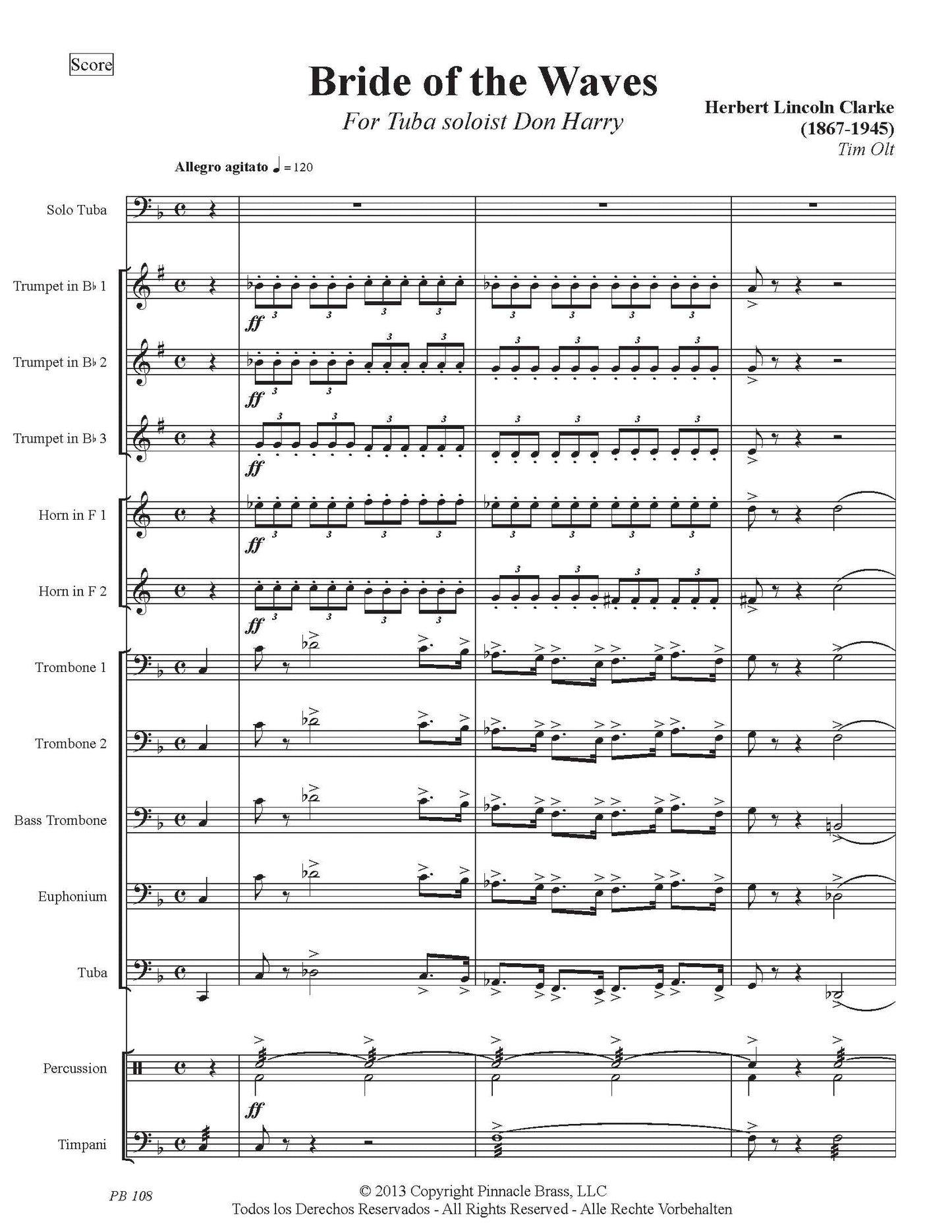 Bride of the Waves for Solo Tuba and Brass Ensemble - DOWNLOADABLE