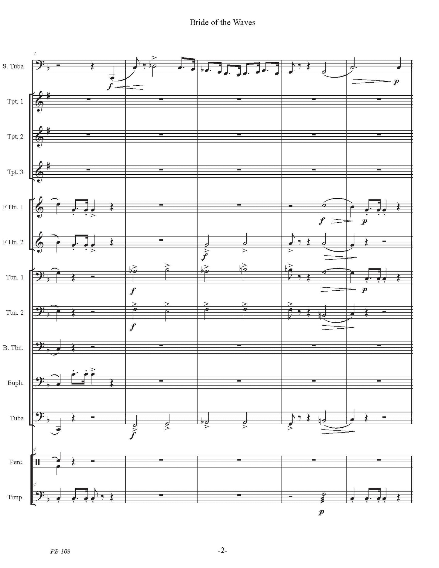 Bride of the Waves for Solo Tuba and Brass Ensemble - DOWNLOADABLE
