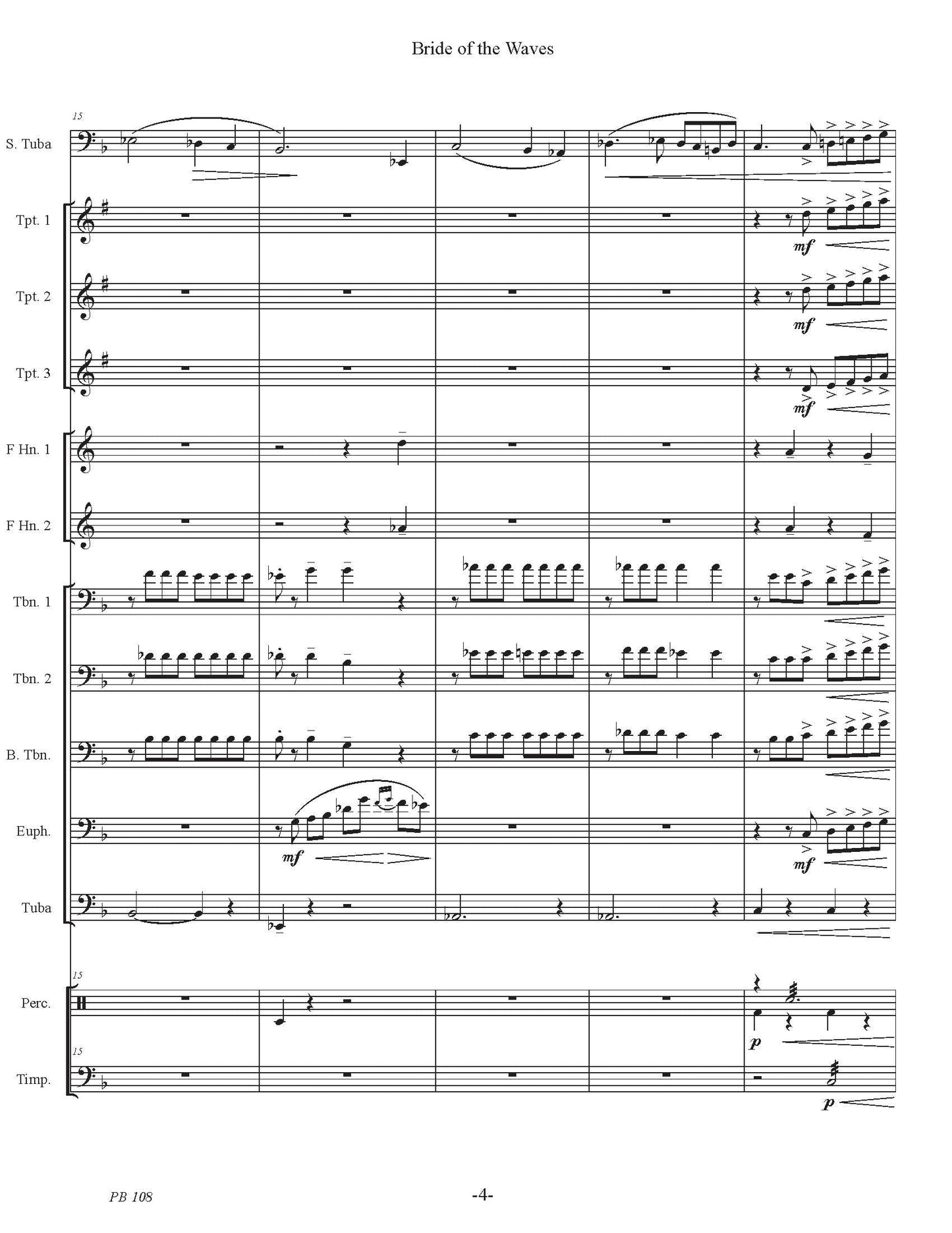 Bride of the Waves for Solo Tuba and Brass Ensemble - DOWNLOADABLE