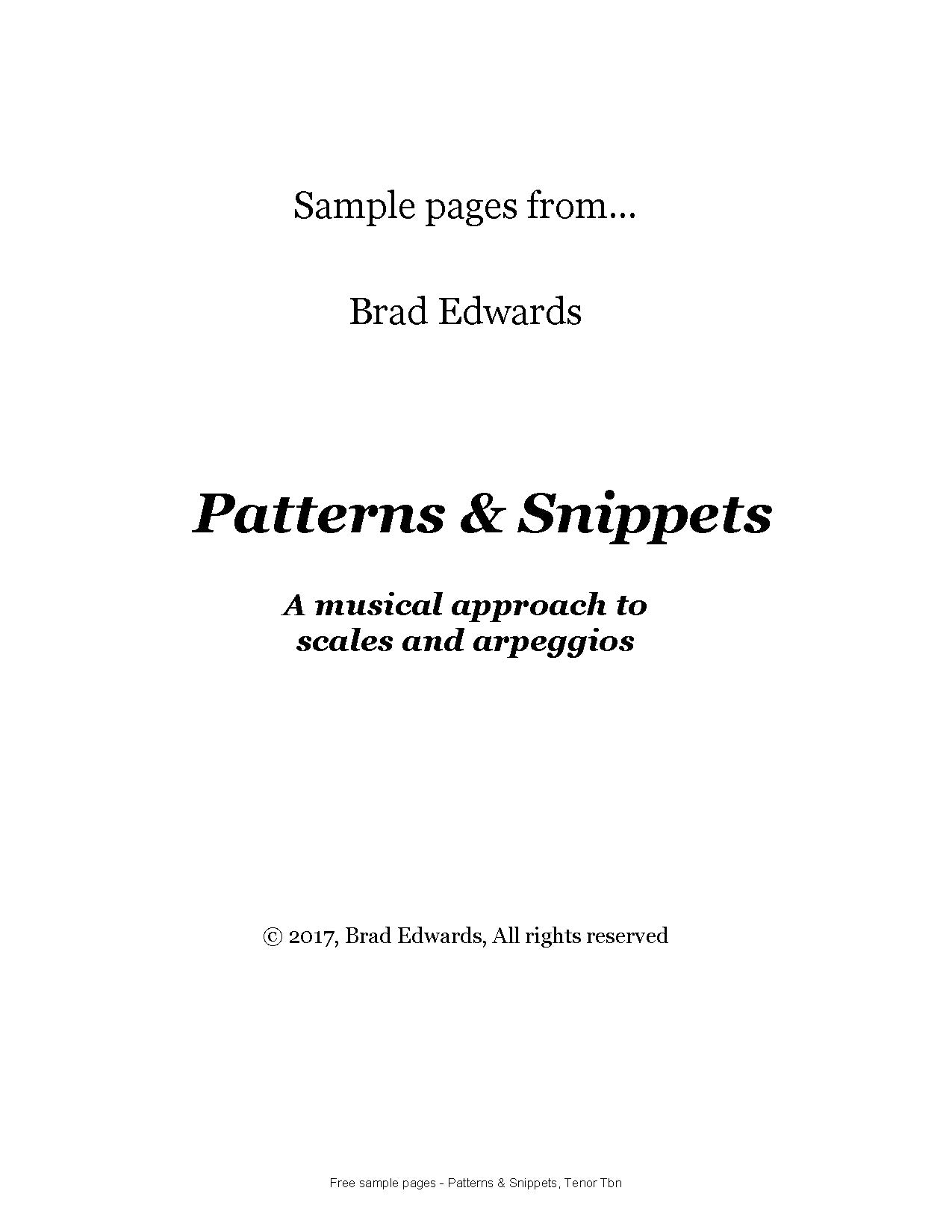 Edwards, Brad - Patterns & Snippets (Euphonium/Tenor Trombone)