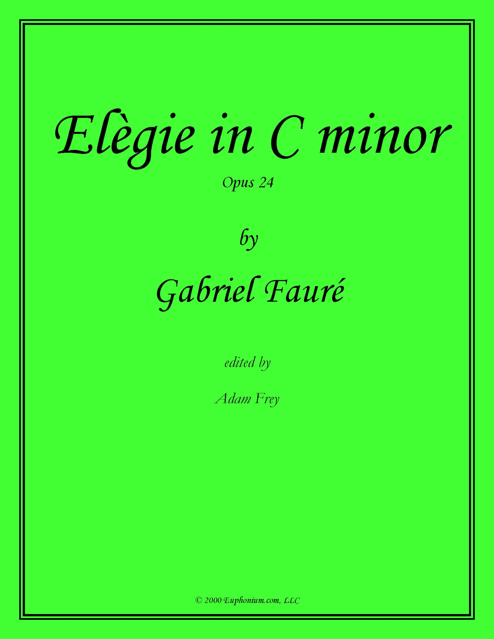 Faure, Gabriel - Elegie in C minor – TubaMusic.com & Euphonium.com