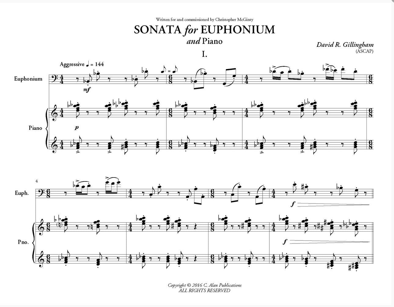 Gillingham, David - Sonata for Euphonium