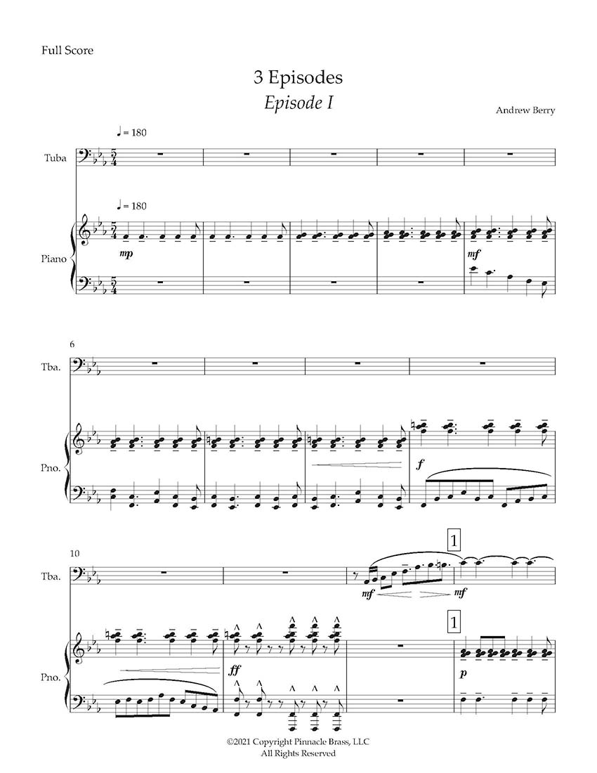 Berry - 3 Episodes for Tuba and Piano - DOWNLOAD