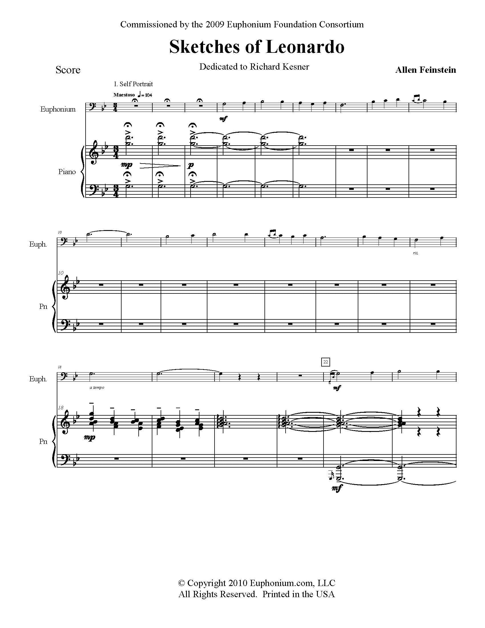 Sample Fein Feinstein, Allen - Sketches of Leonardo – TubaMusic.com & Euphonium.com