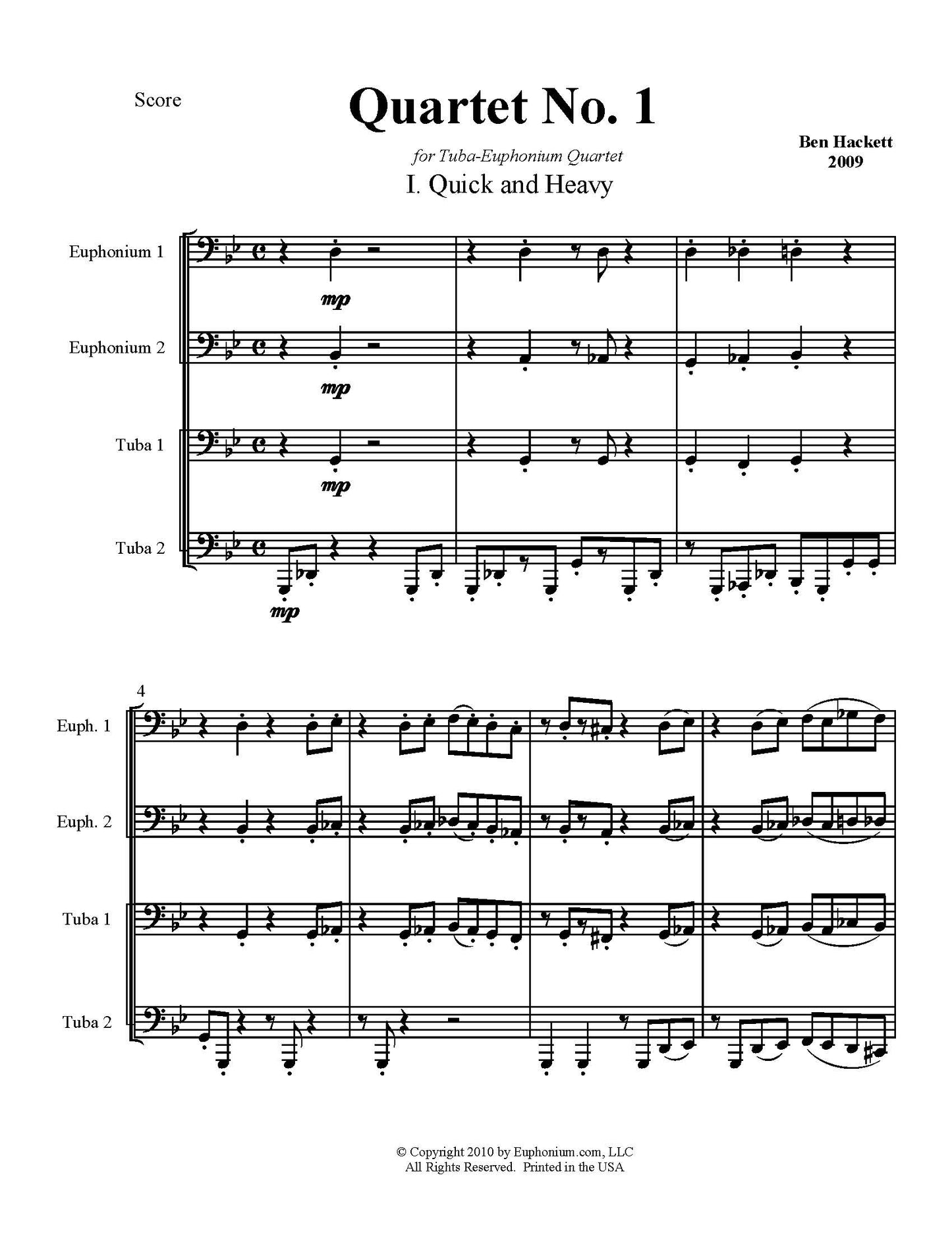Hackett- Tuba Quartet No. 1