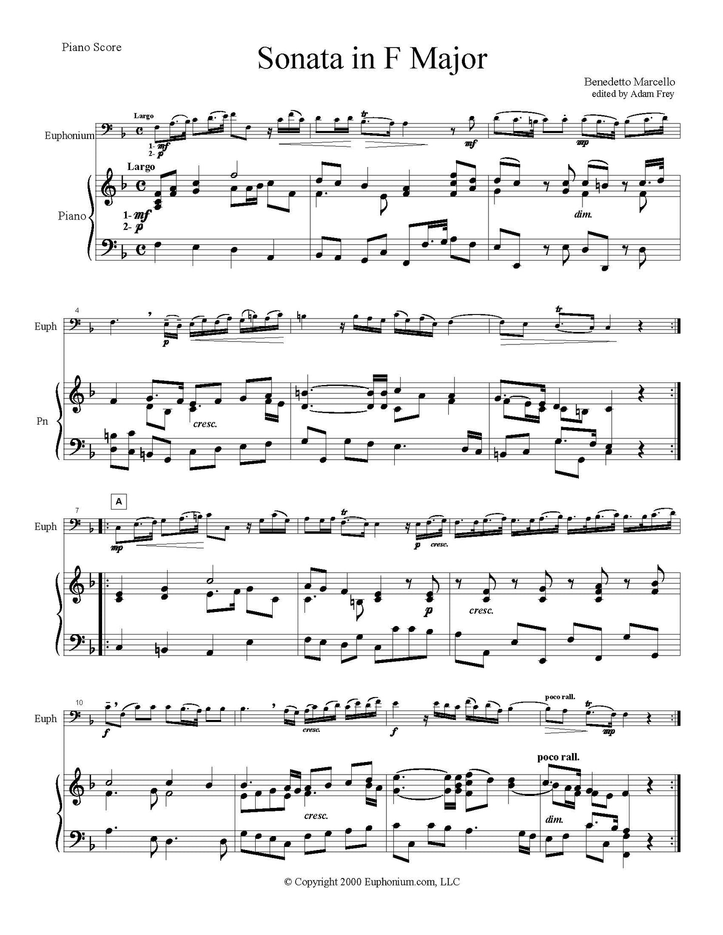 Marcello arr. Frey - Sonata in F Major
