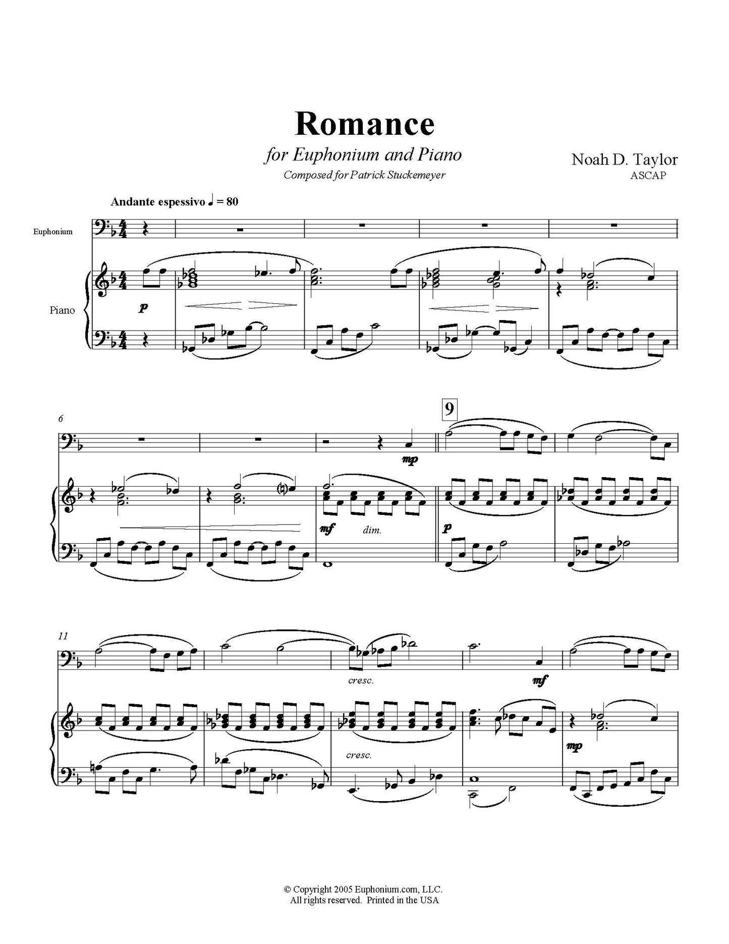 Taylor, Noah - Romance for Euphonium